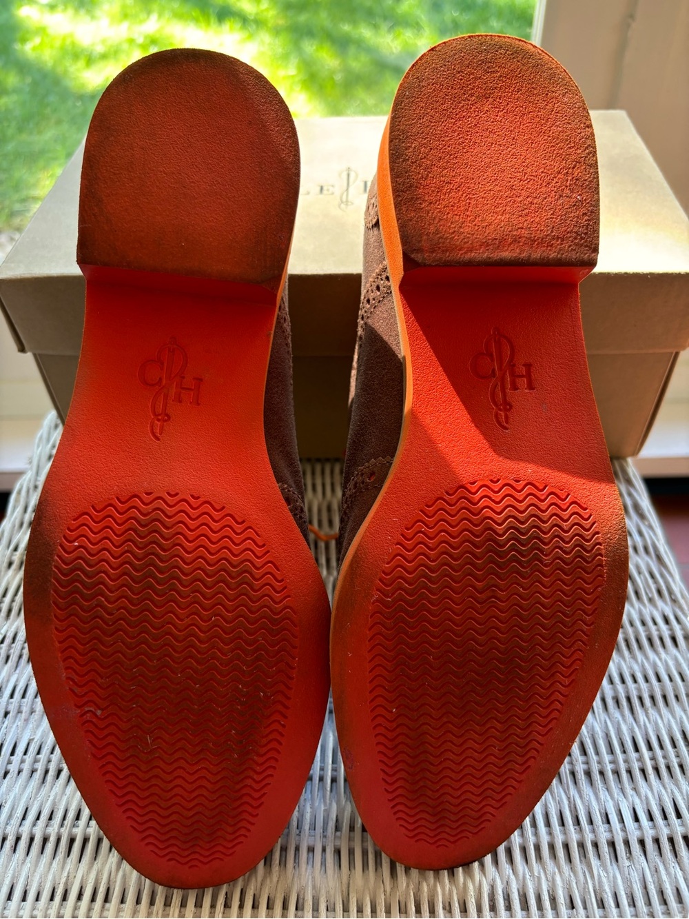 RARE Bowling Green Orange/Brown School Colors Wingtip Oxfords CLASSIC Cole Haan - Picture 5 of 5